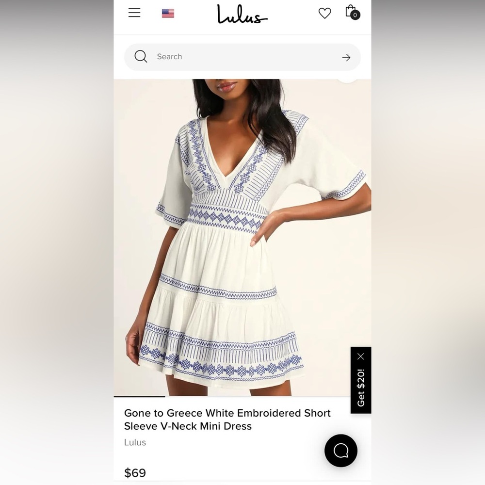 Gone to Greece Short Sleeve V Neck smoke dress